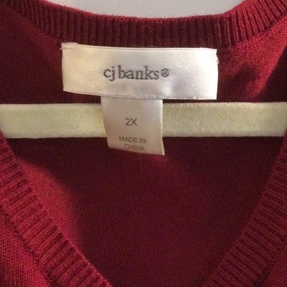 CJ Banks gorgeous deep red sweater - Picture 2 of 5
